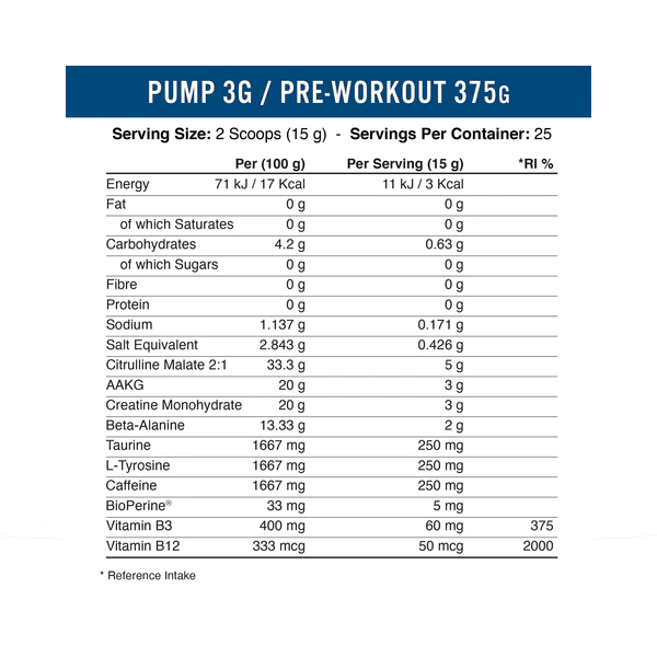 Applied Nutrition - Pump 3G, 375g (with caffein) - Image 4